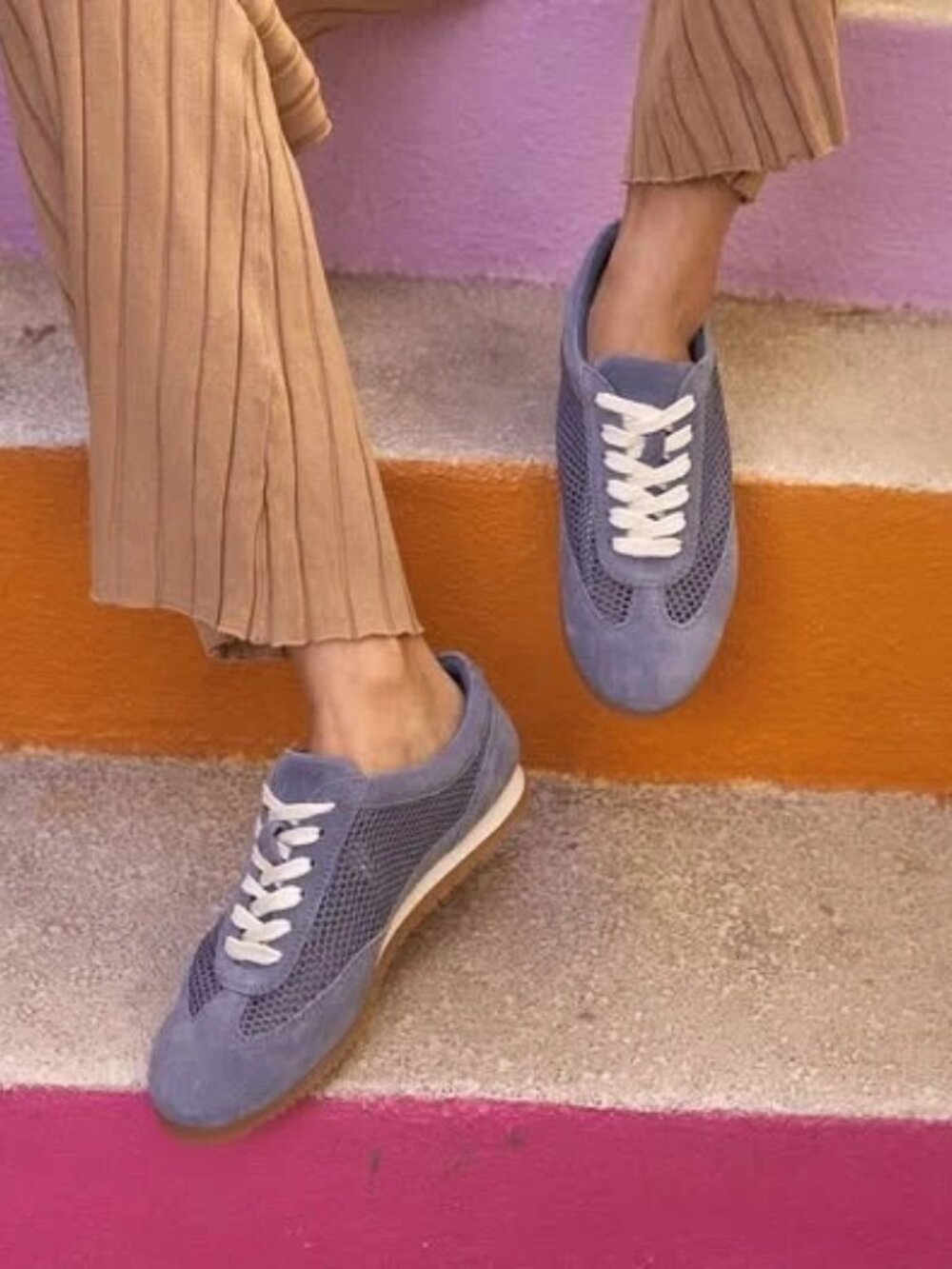 Size 6M - BNWB Anthropologie Seychelles Naples Suede Sneakers in BLUE